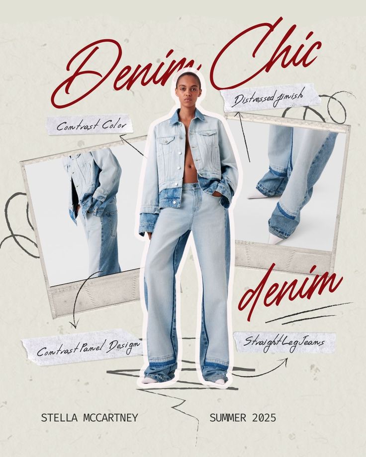 Recente denim trends voor jeans en jasjes